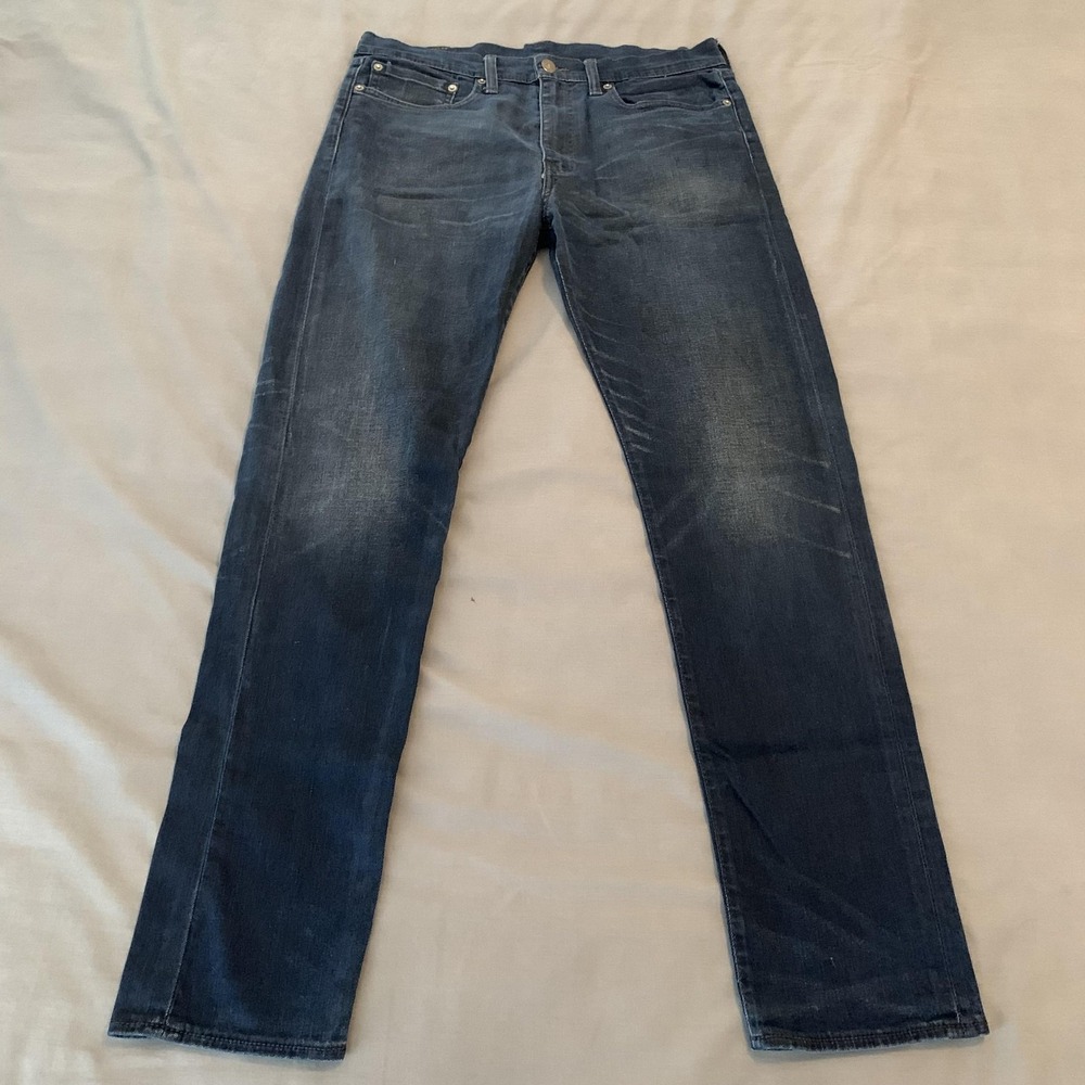 Levis 522 Jeans‎ Mens 34x34 Blue Slim Taper Fit Stretch Denim Medium Wash